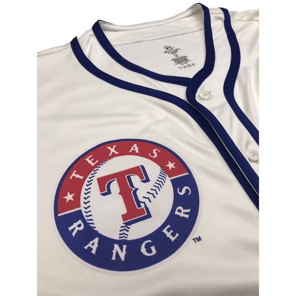 Texas Rangers Jersey Mens 2XL (50-52) White Buttons MLB Baseball Dynasty RARE - Picture 3 of 14